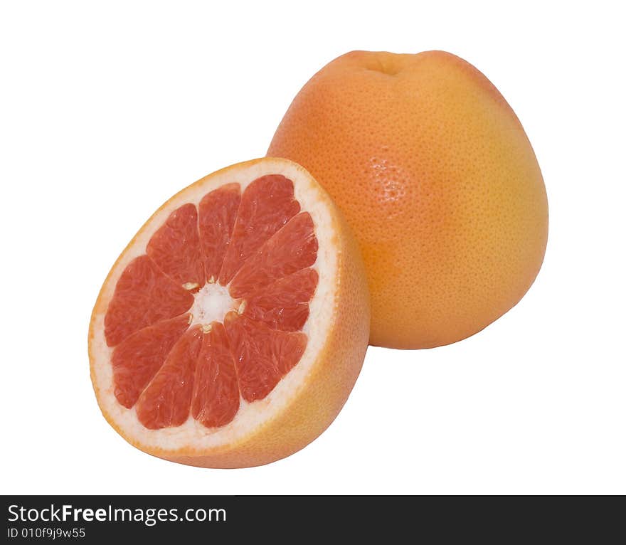 Orange freshness grapefruit isolated on white background