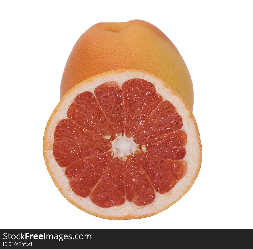 Orange freshness grapefruit isolated on white background