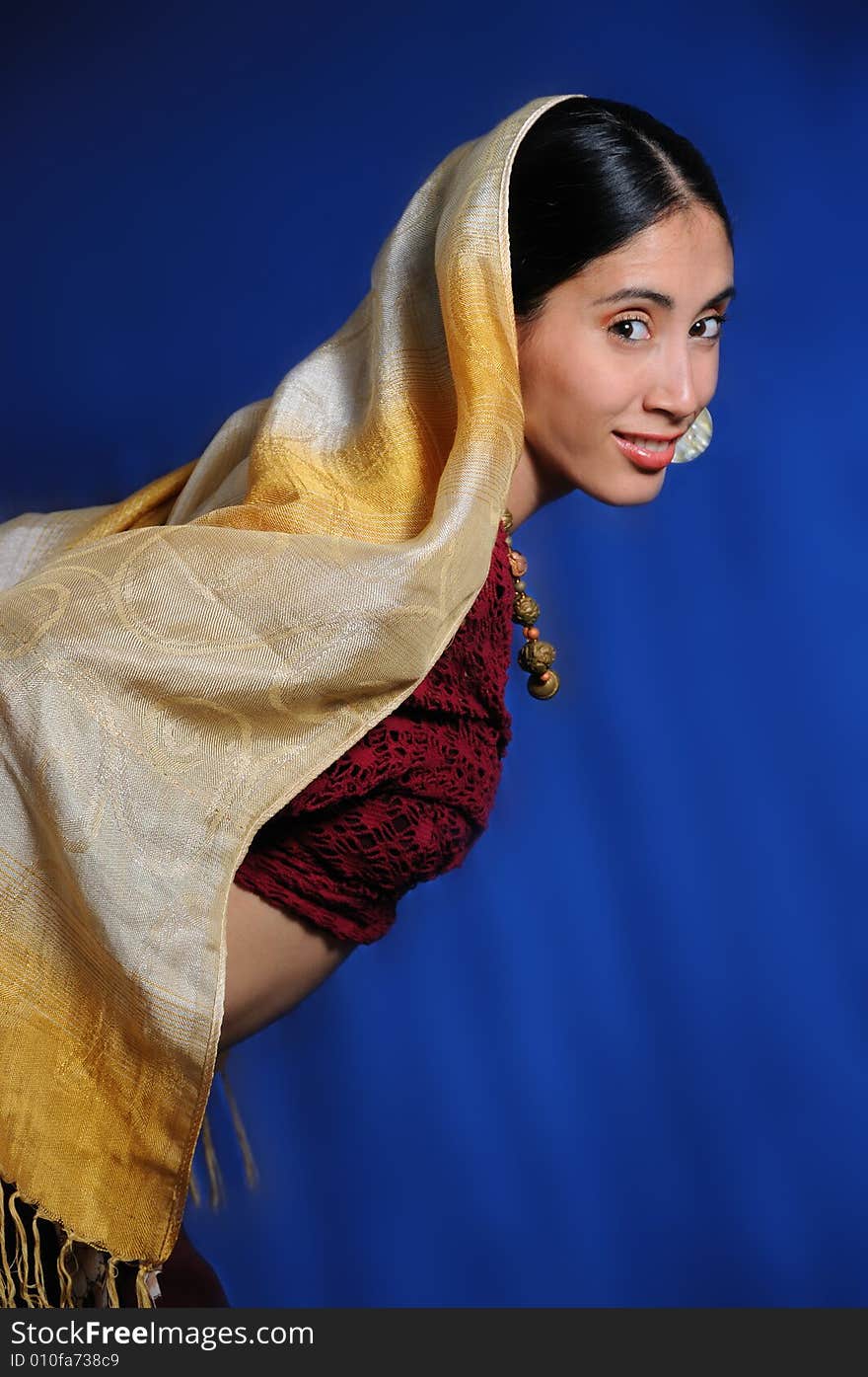 Portrait of young indian beauty in traditional clothes