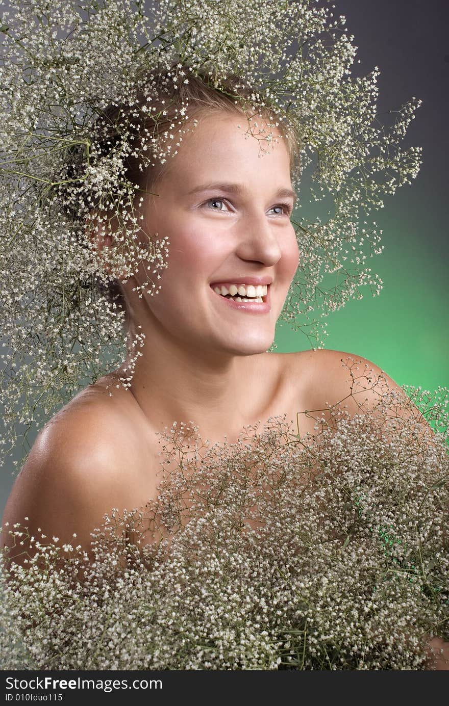 Young girl with wreath