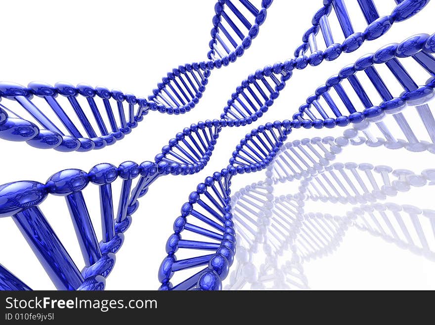 Render of DNA isolated in white background