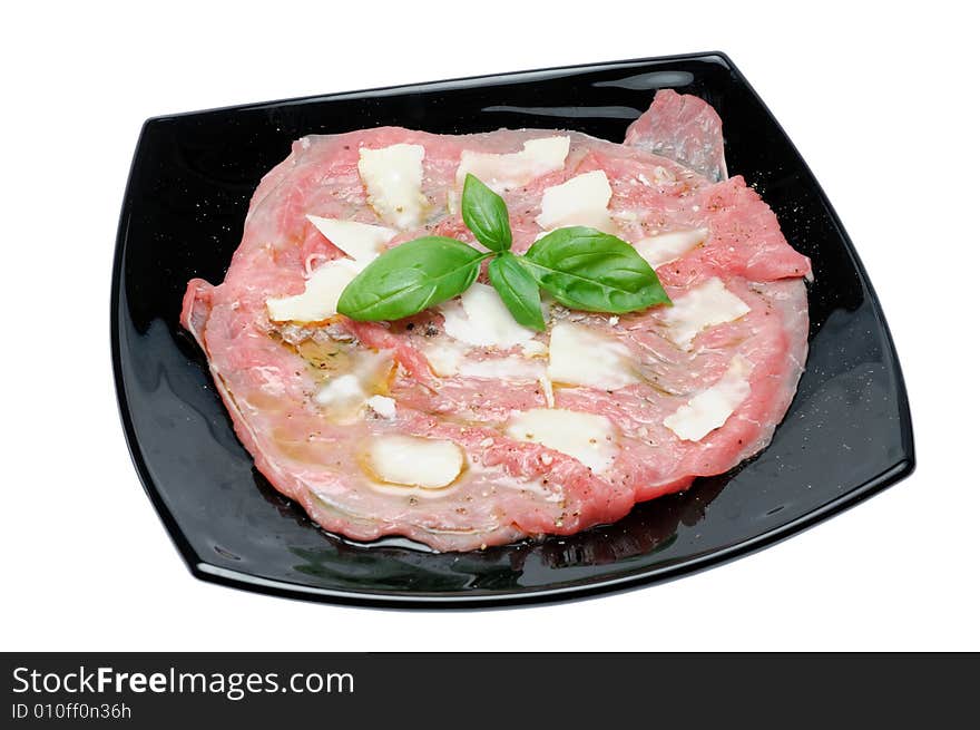 Meat On Black Dish