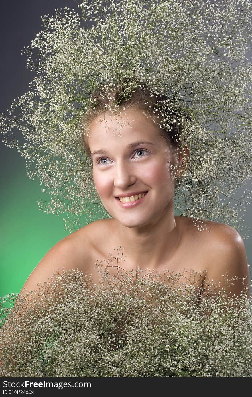 Young girl with wreath