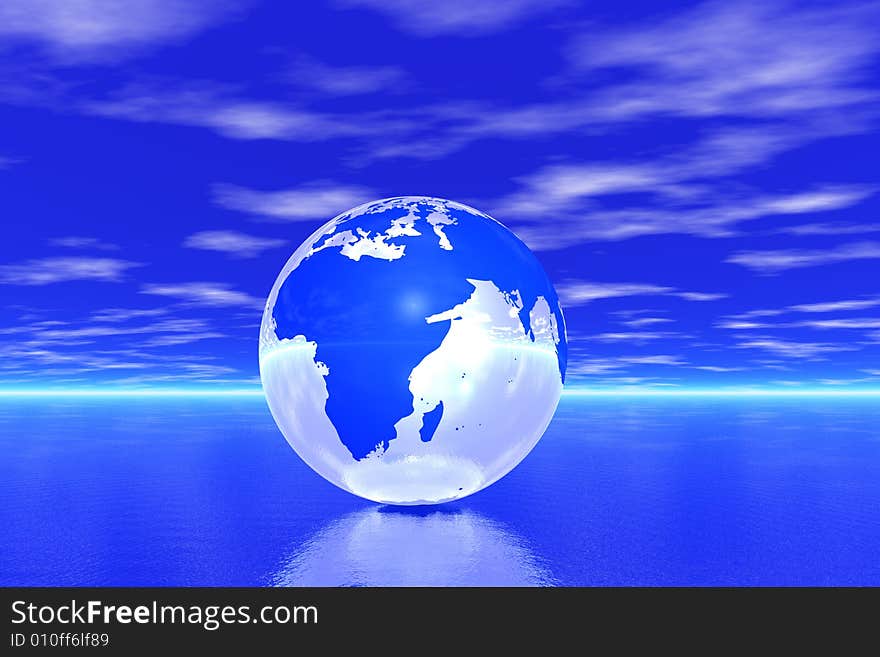 Globe In Ocean