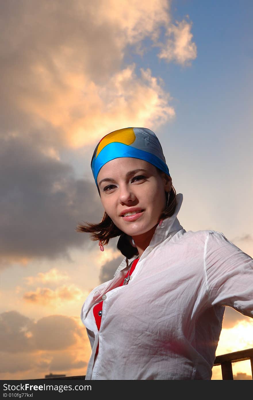 Portrait of fashionable young woman looking happy and relaxed. Portrait of fashionable young woman looking happy and relaxed