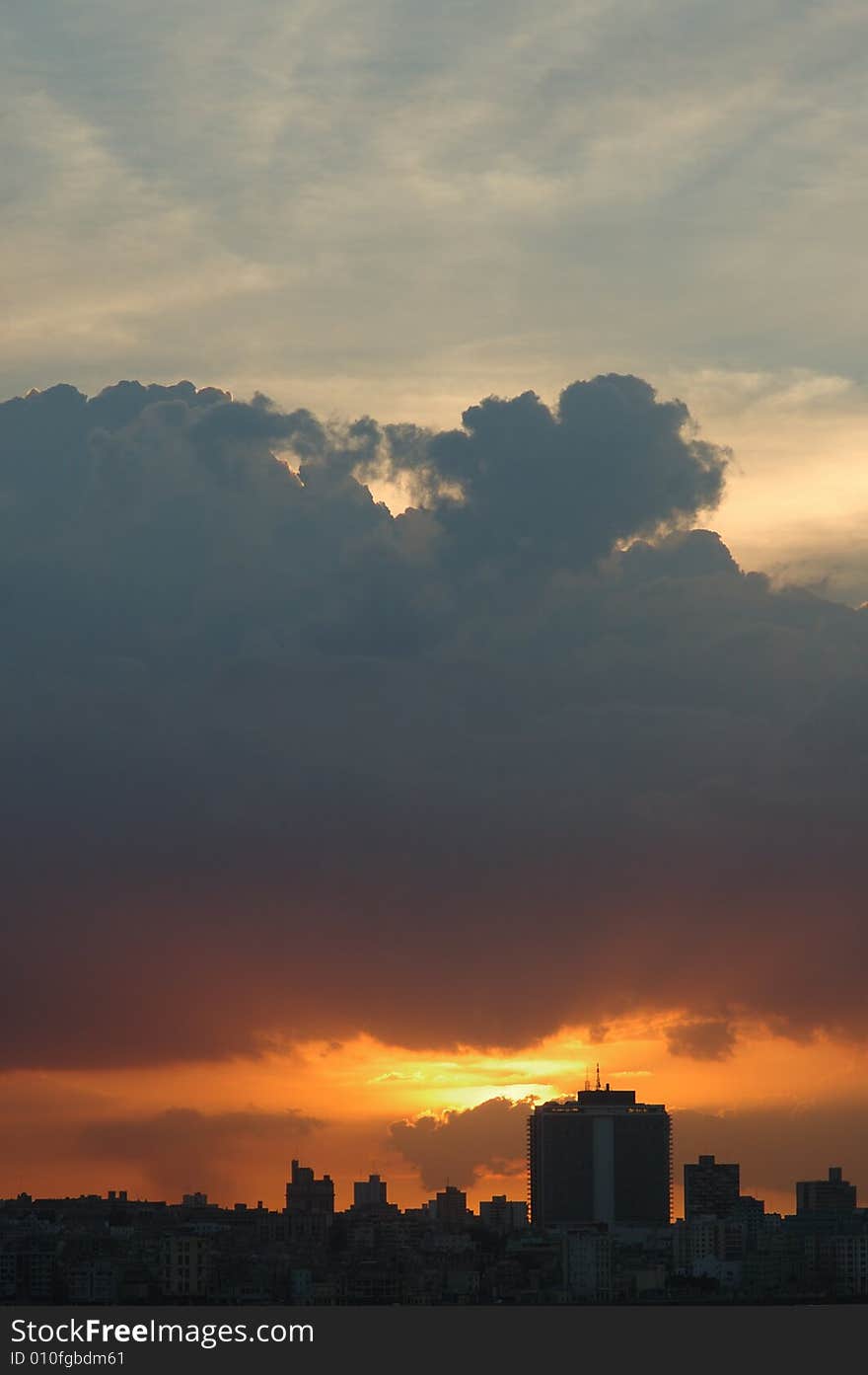 Havana Skyline At Sunset