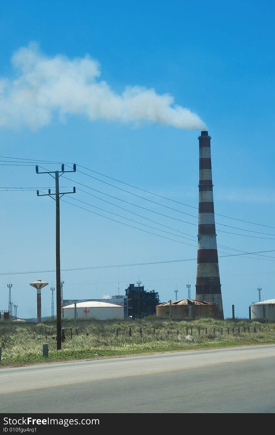 Detail of cuban power plant in havana, santa cruz.