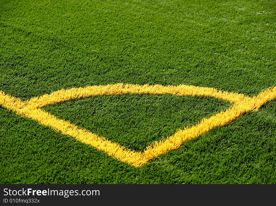 An astro turf football field