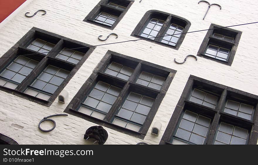 Framed Windows of a traditional european Building. Framed Windows of a traditional european Building