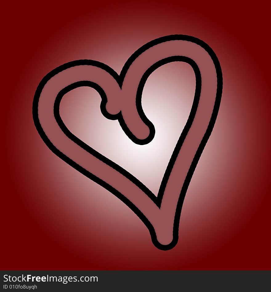 A background of an organically hand-drawn heart shape in pink, white, and red. Good for Valentine's Day designs. A background of an organically hand-drawn heart shape in pink, white, and red. Good for Valentine's Day designs.