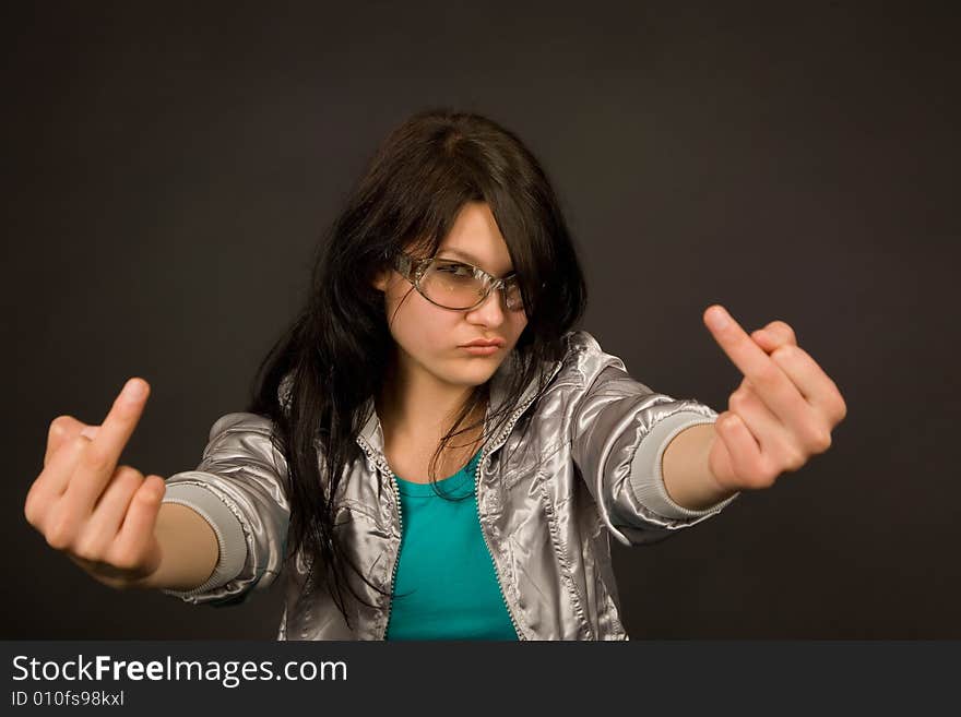 Cool Girl In Sunglasses, Focus On Face