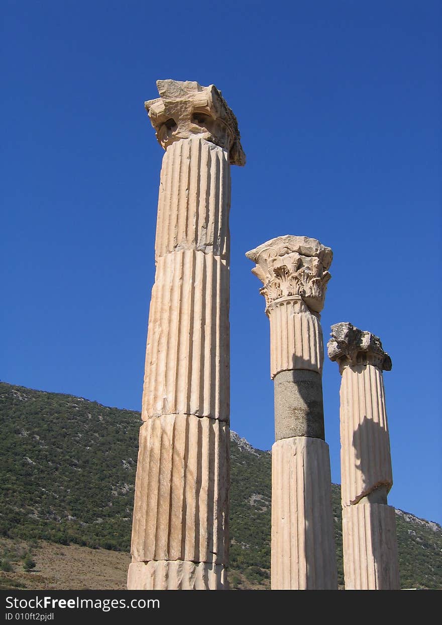 Column Close-up of Ancient Ephesus