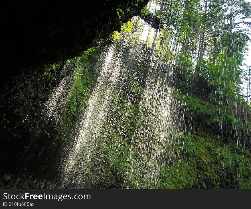 Waterfalls Sunlight In Oregon