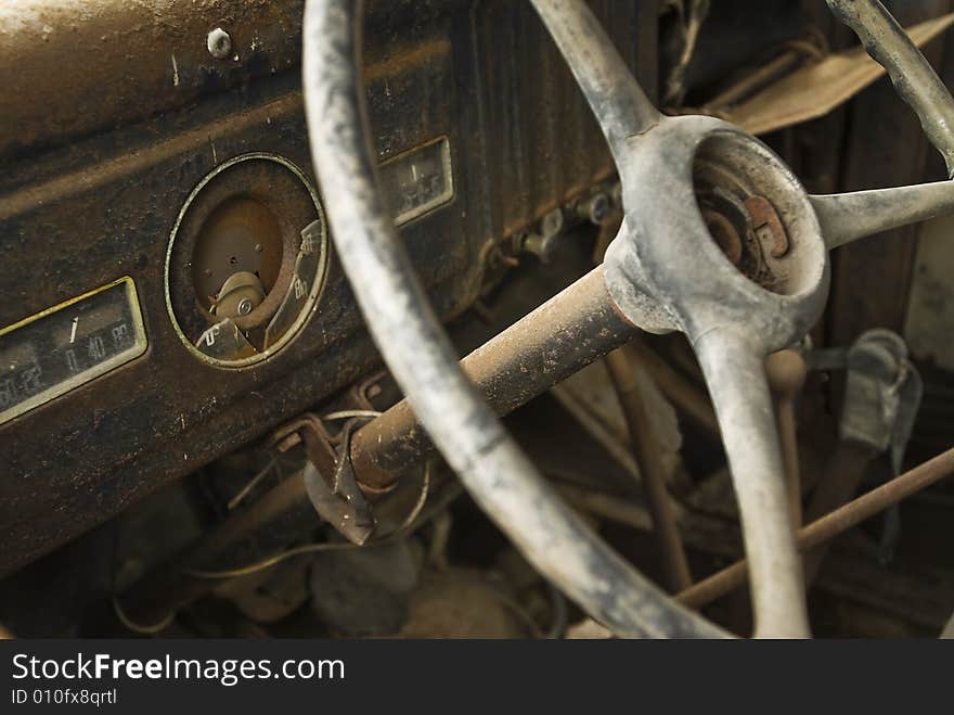 Interior of a wreck truck