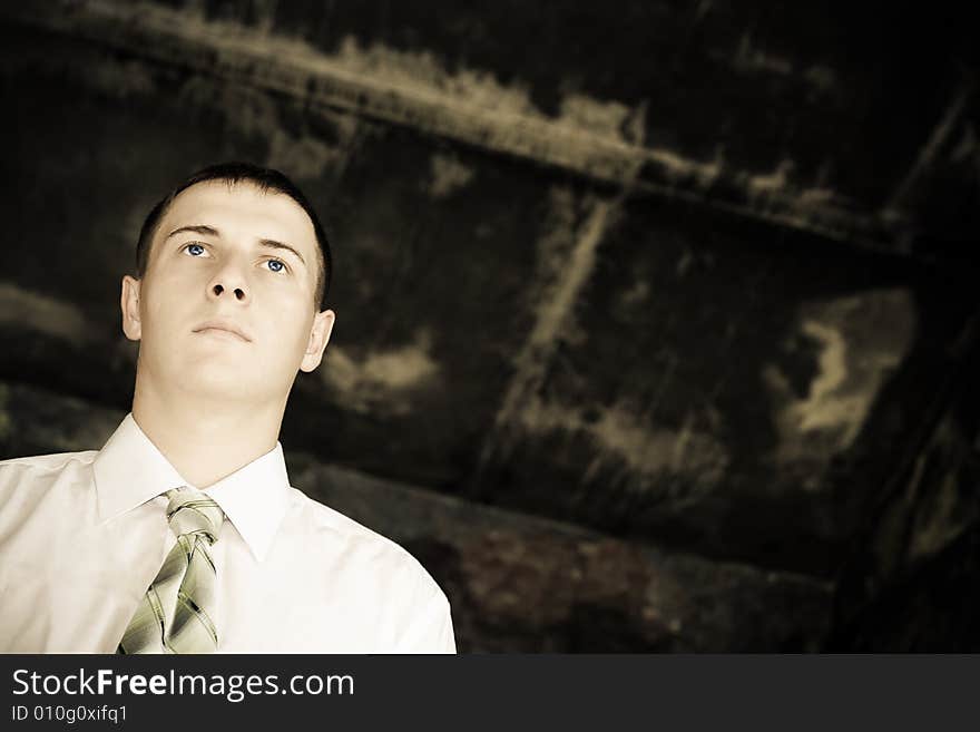 Young Businessman Looking Far Away