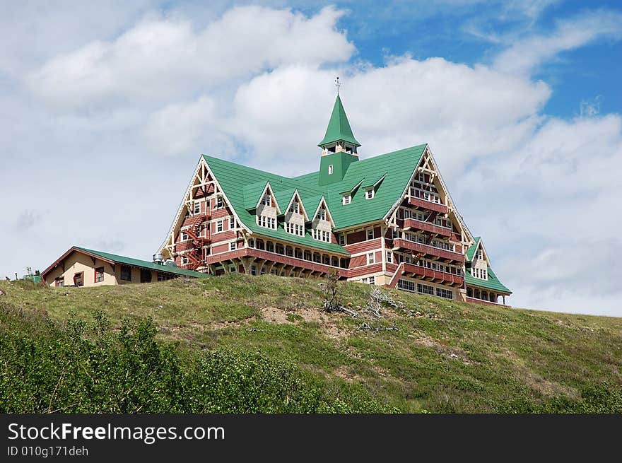 The historic prince of wales hotel in waterton lake national park, alberta, canada. The historic prince of wales hotel in waterton lake national park, alberta, canada