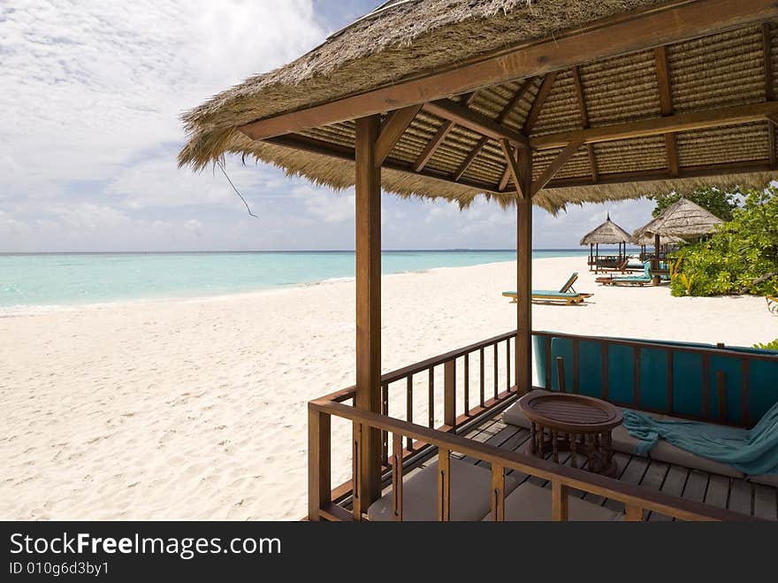 Maldives seascape on vabbin faru island, banyan tree resorts.