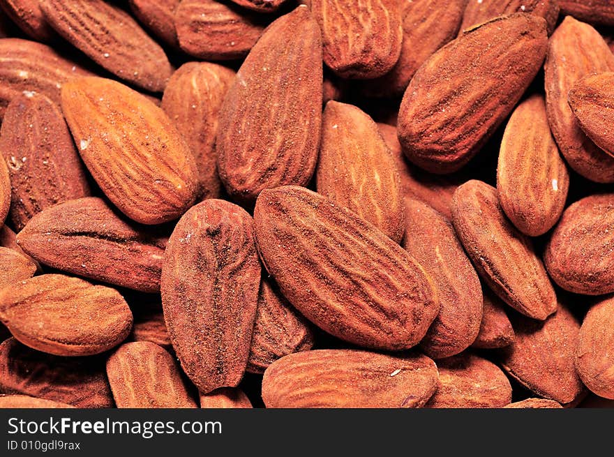 Close up of almond nuts