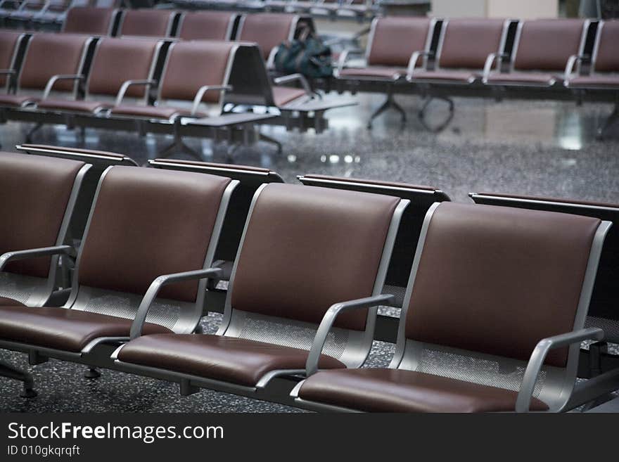 Rows of chairs at the waiting area. Rows of chairs at the waiting area