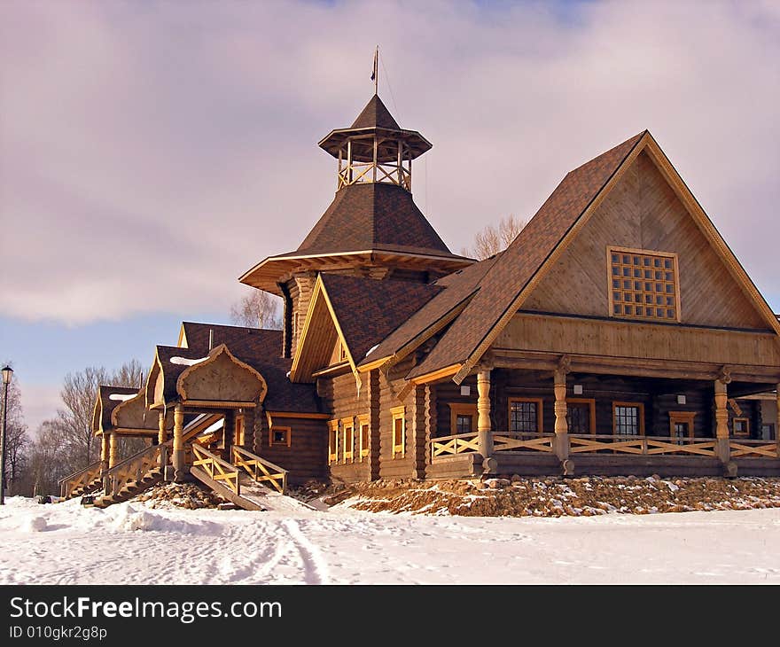 A russian tradition wooden house. A russian tradition wooden house