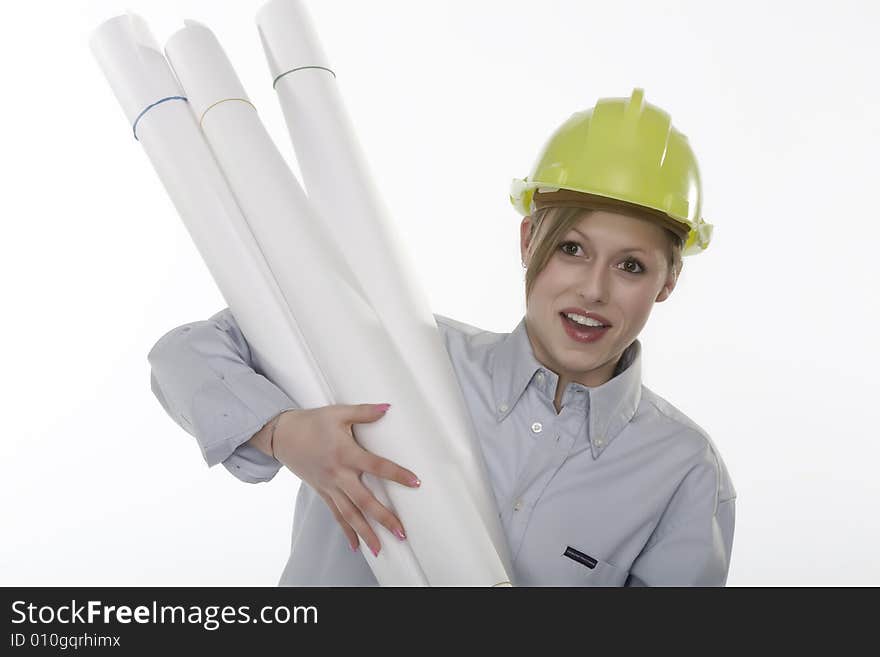 Young beautiful woman with helmet. Young beautiful woman with helmet