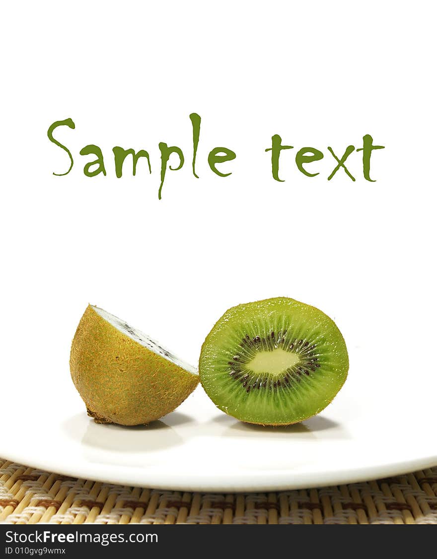 Ripe kiwi isolated on white