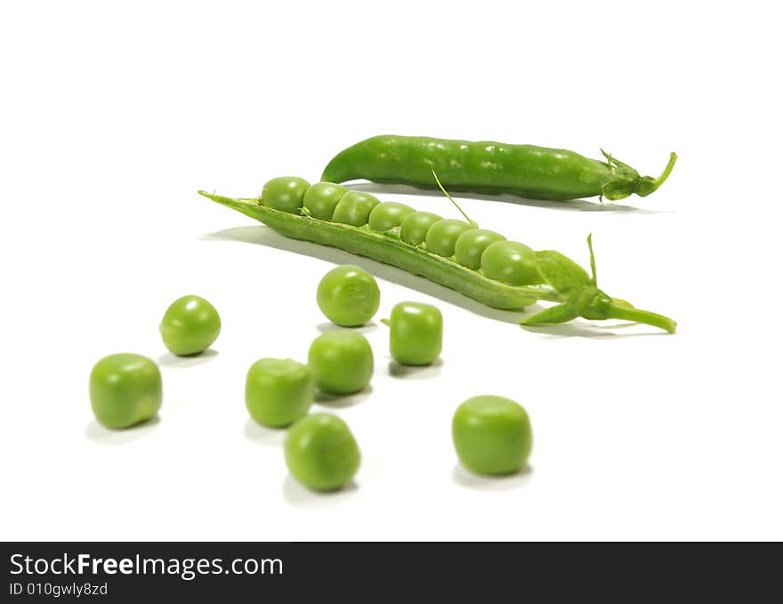 Pea on a white background