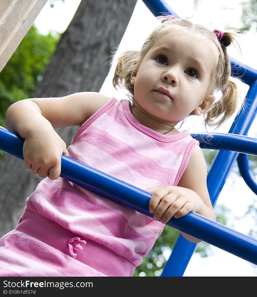 Portrait of girl on playground