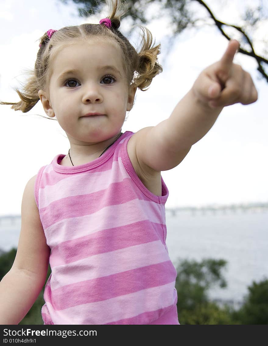 Portrait of little cute girl