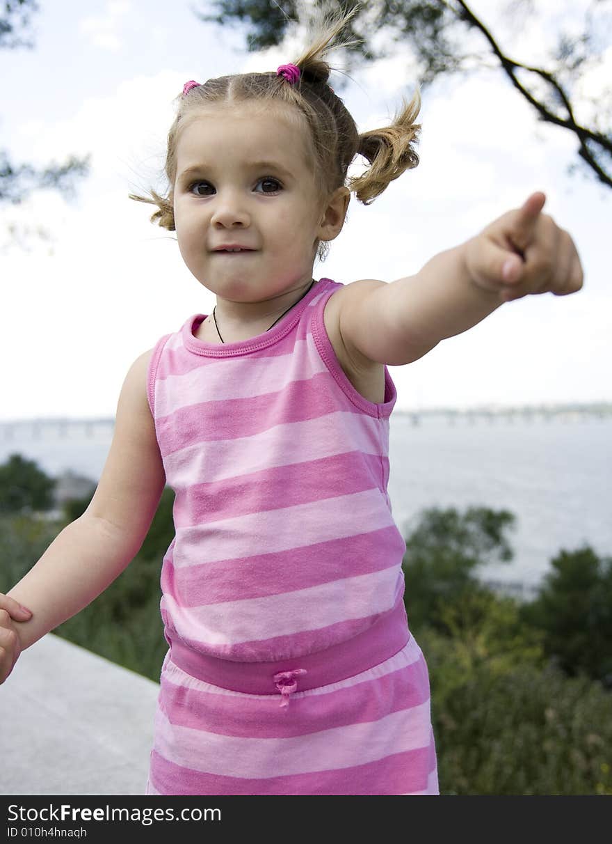 Portrait of little cute girl