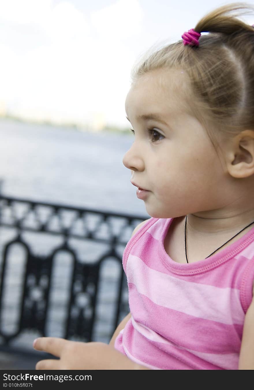 Portrait of little cute girl