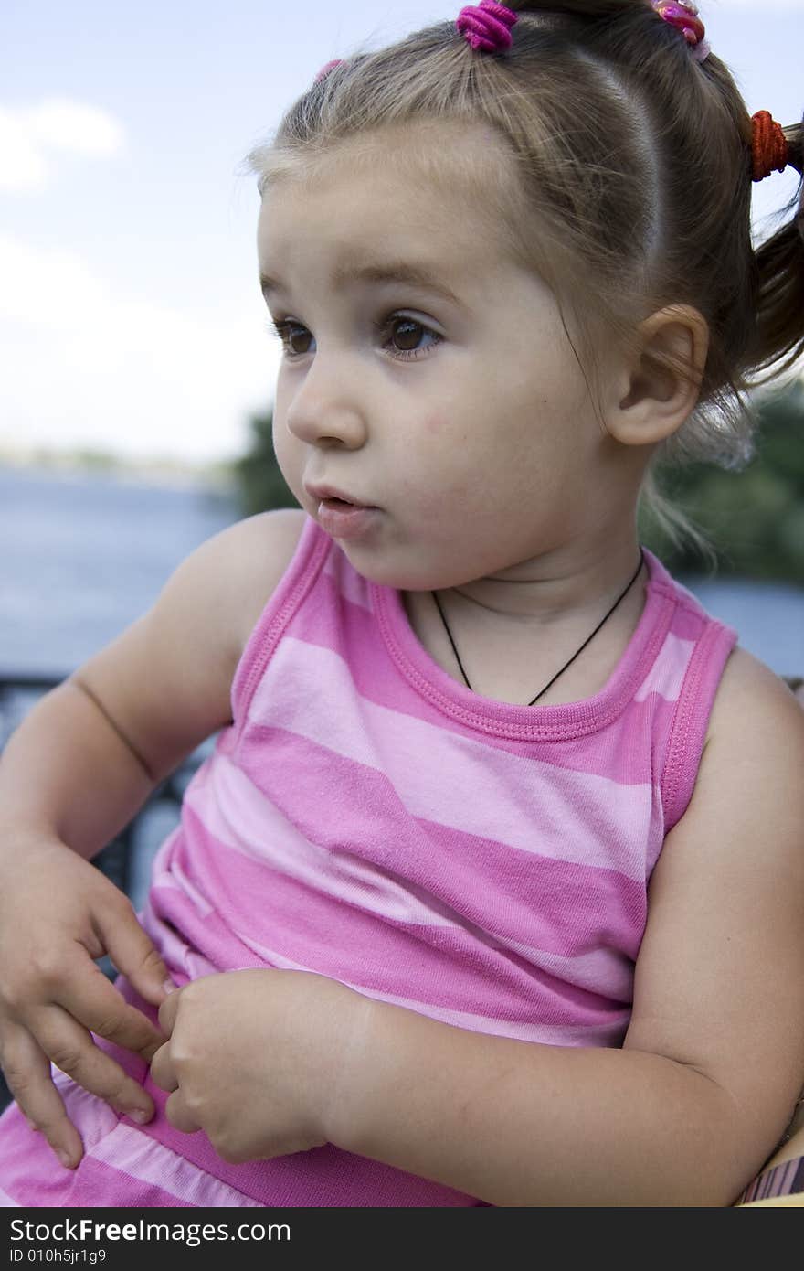 Portrait of little cute girl