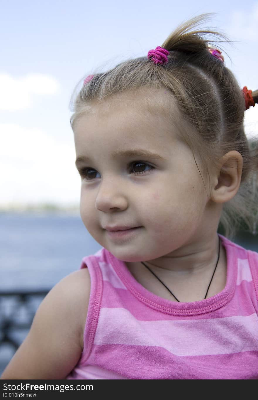 Portrait of little cute girl