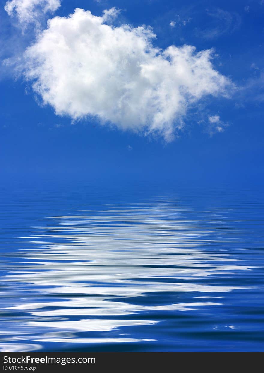 Beautiful sea and clouds sky - digital artwork. Beautiful sea and clouds sky - digital artwork