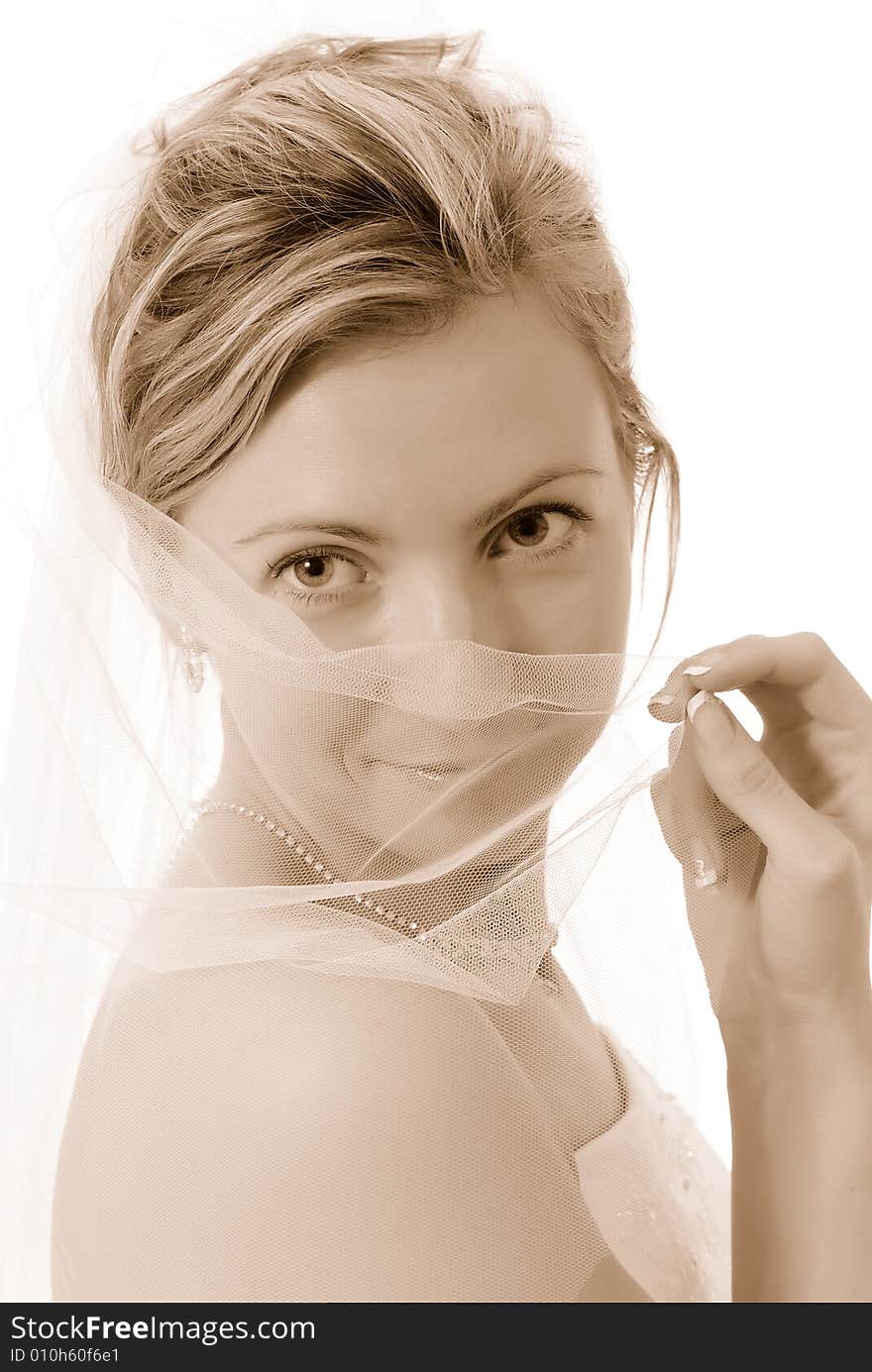 Close up of a beautiful bride.