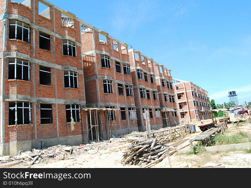 Construction site of a new housing building