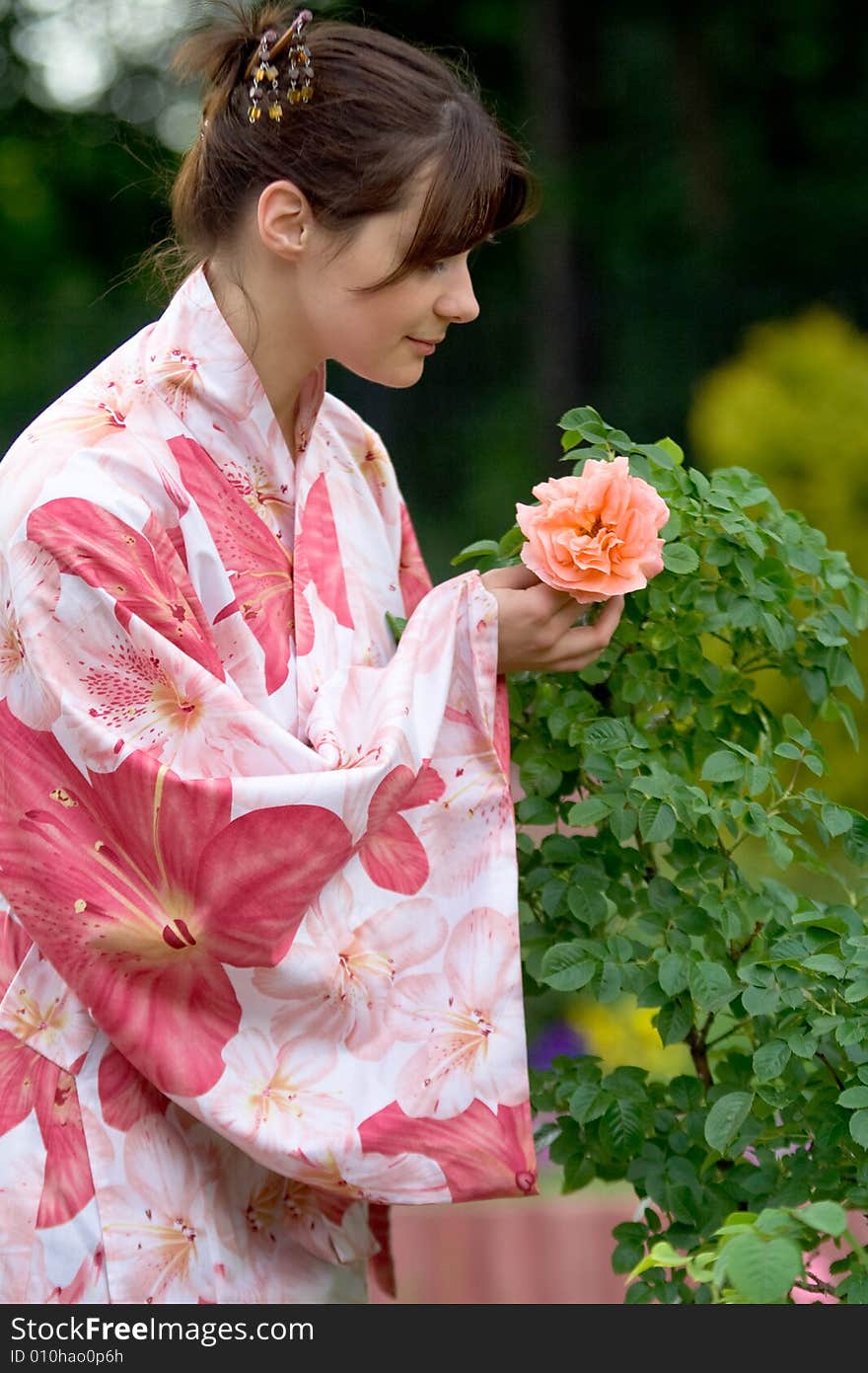 Girl In A Flower Yukata