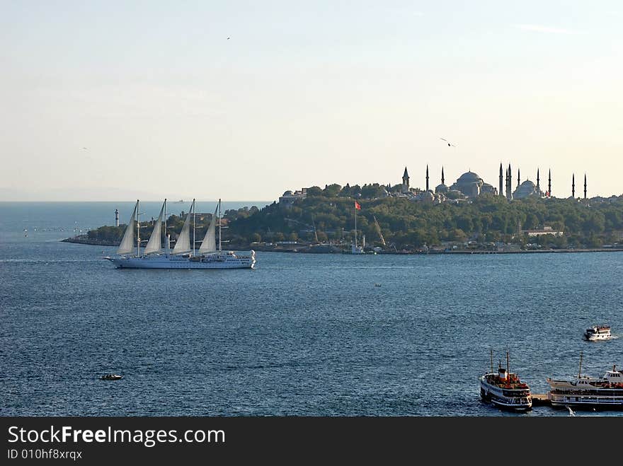 Sailing yacht in istanbul, Turkey