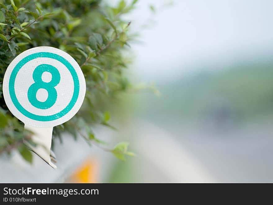 Some distance signs are set along the expressway. Some distance signs are set along the expressway.