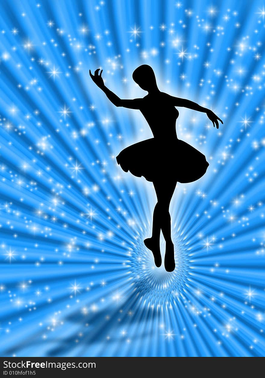 Classical dancer dancing in the bright stars. Classical dancer dancing in the bright stars