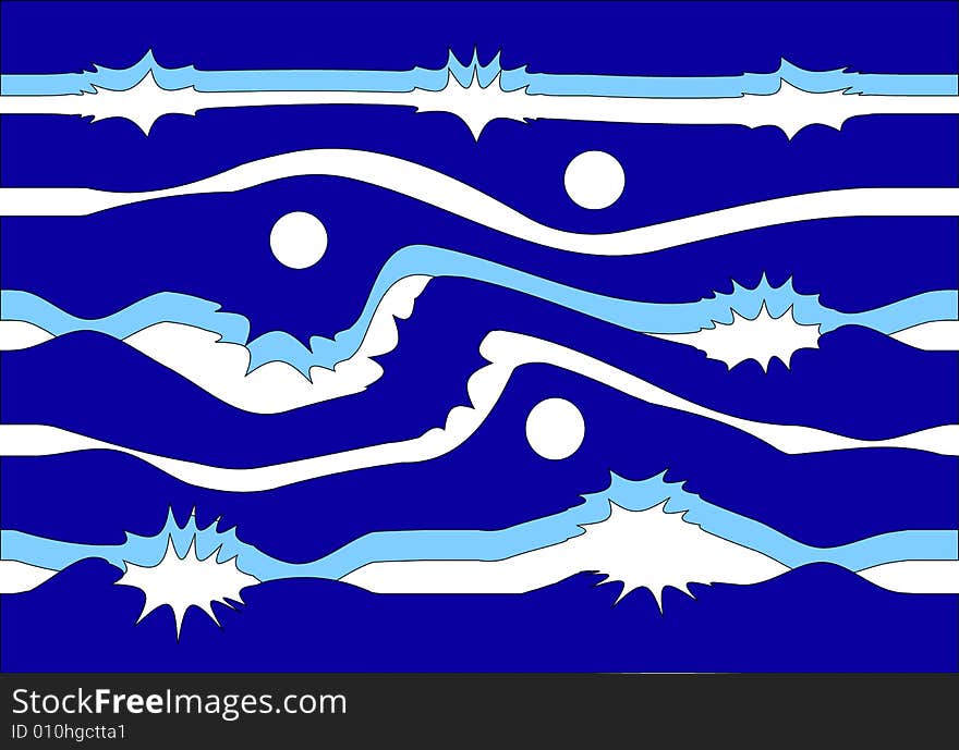 Abstract composition of water. Stylization of waves. Abstract composition of water. Stylization of waves.