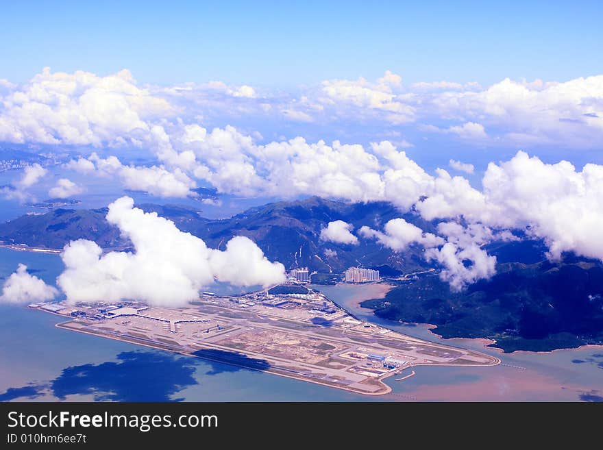 Airport under clouds