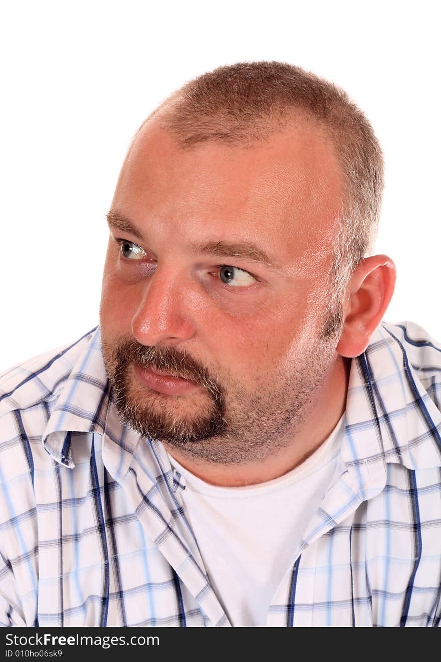 Portrait of man on white background. Portrait of man on white background