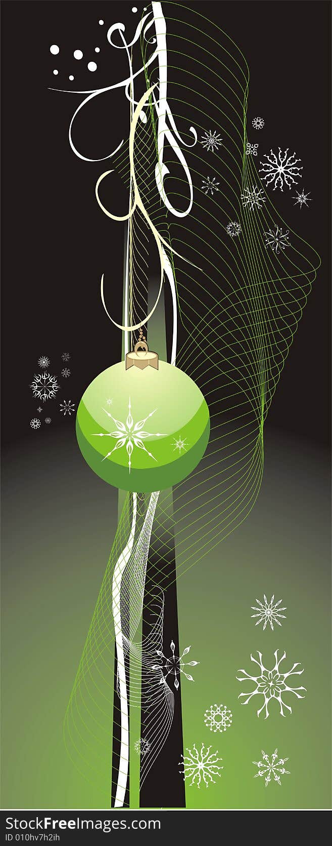 Snowflakes and Christmas ball. Abstract background