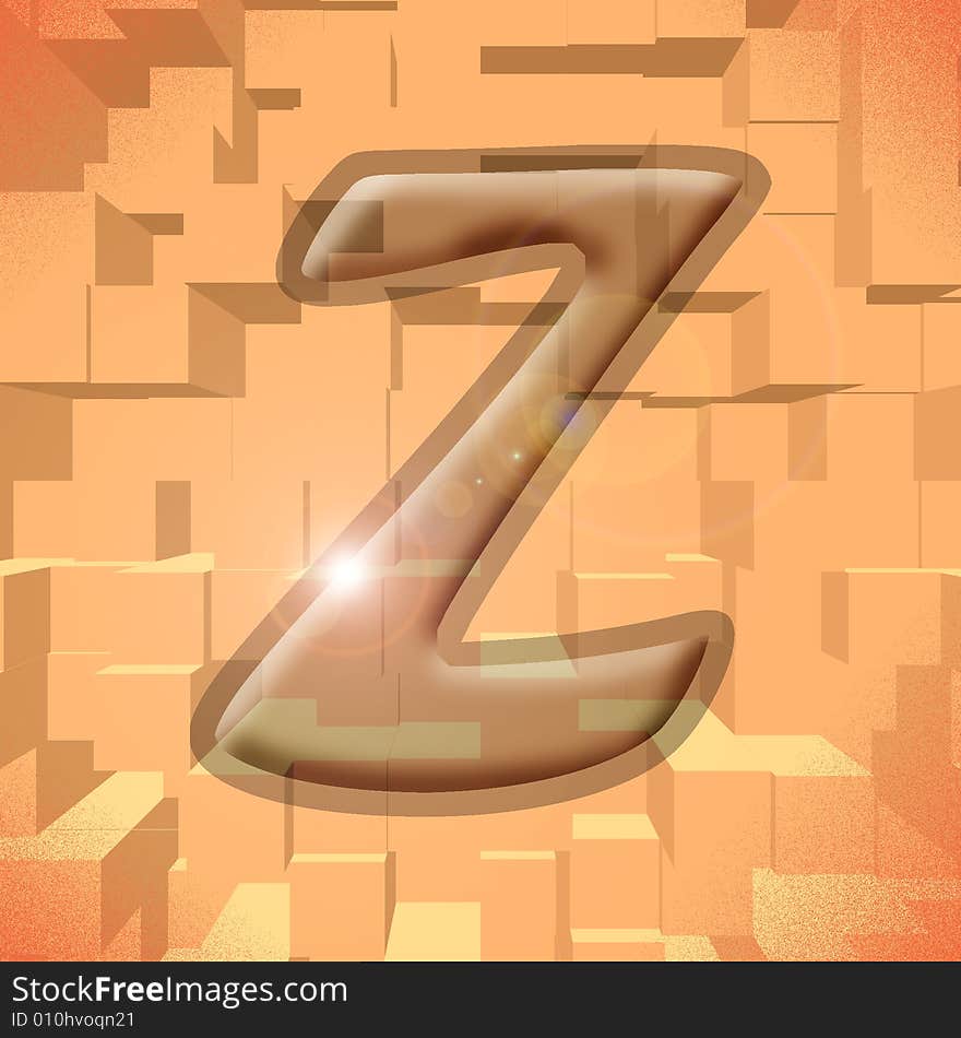 Computer generated illustration of the letter Z. Computer generated illustration of the letter Z