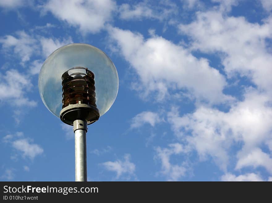 A lamp of outdoor lighting on blue sky backrounds