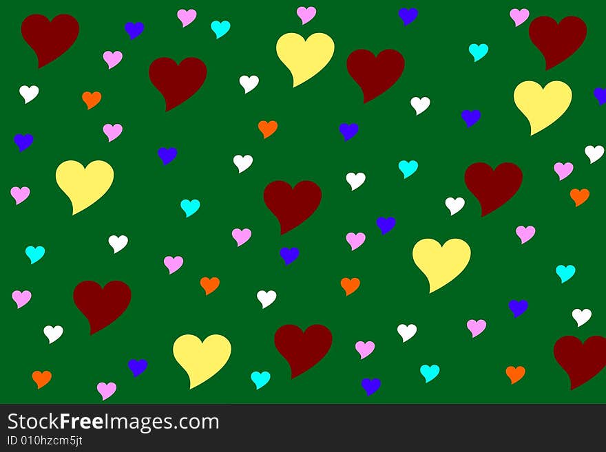 A funny background with a lot of hearts for web and print usage. A funny background with a lot of hearts for web and print usage