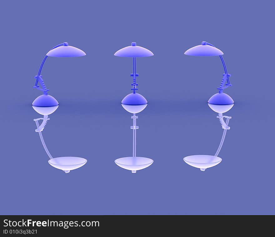 Abstract lamps on a dark blue background