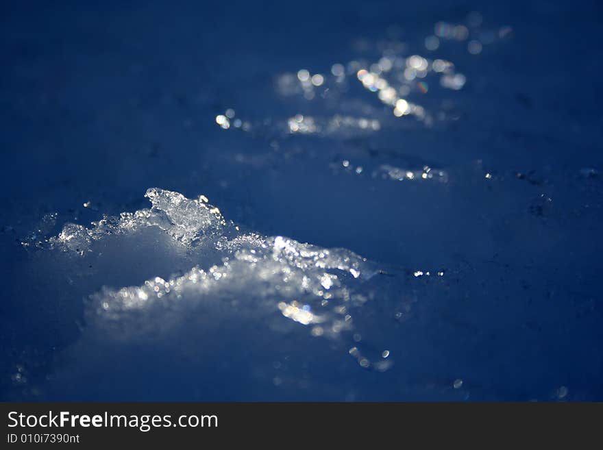 Ice snow water in winter italy