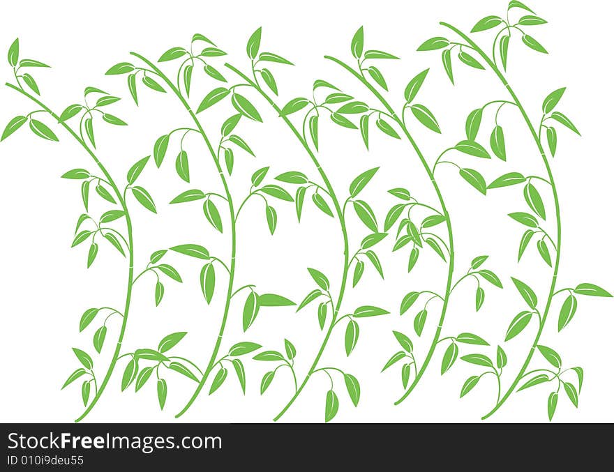 Image of green vector bamboo tree.